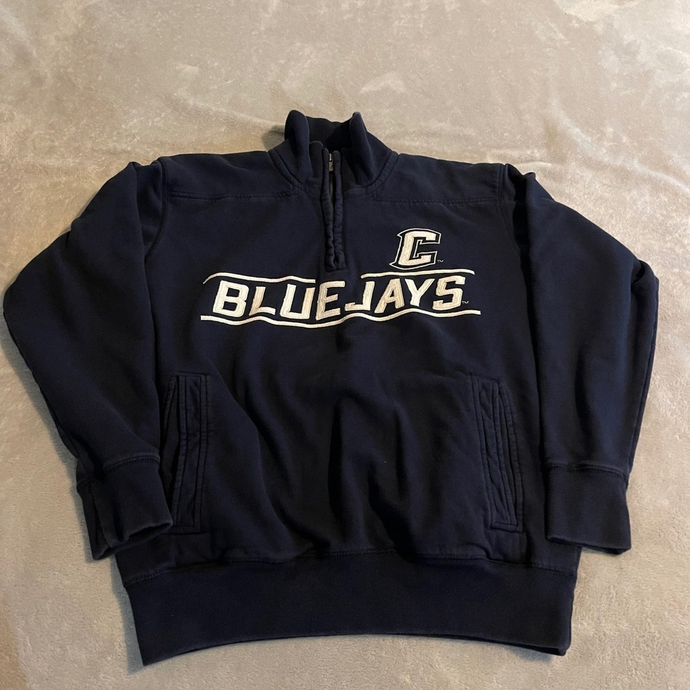 League Collegiate Outfitters Bluejays Navy Quarter Zip Pullover Sweatshirt Men M